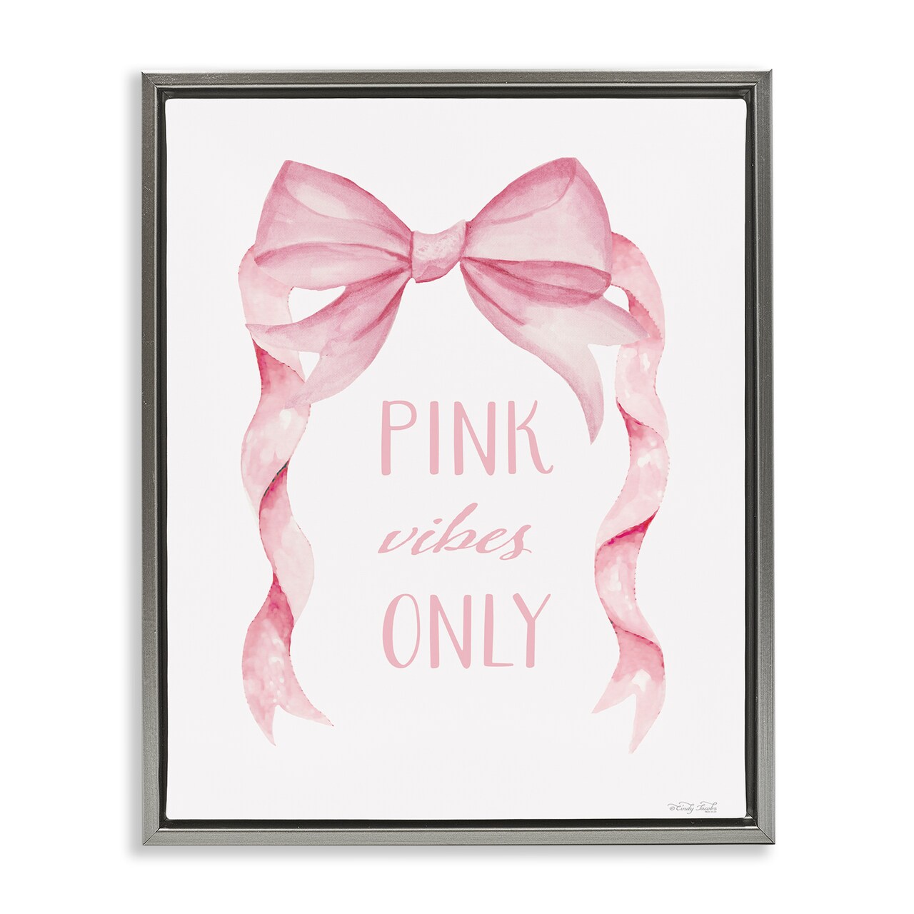 Stupell Industries Feminine Pink Vibes Only Floating Frame, design by Cindy Jacobs